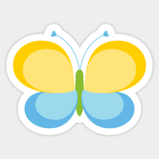 Yellow and Blue Butterfly Sticker